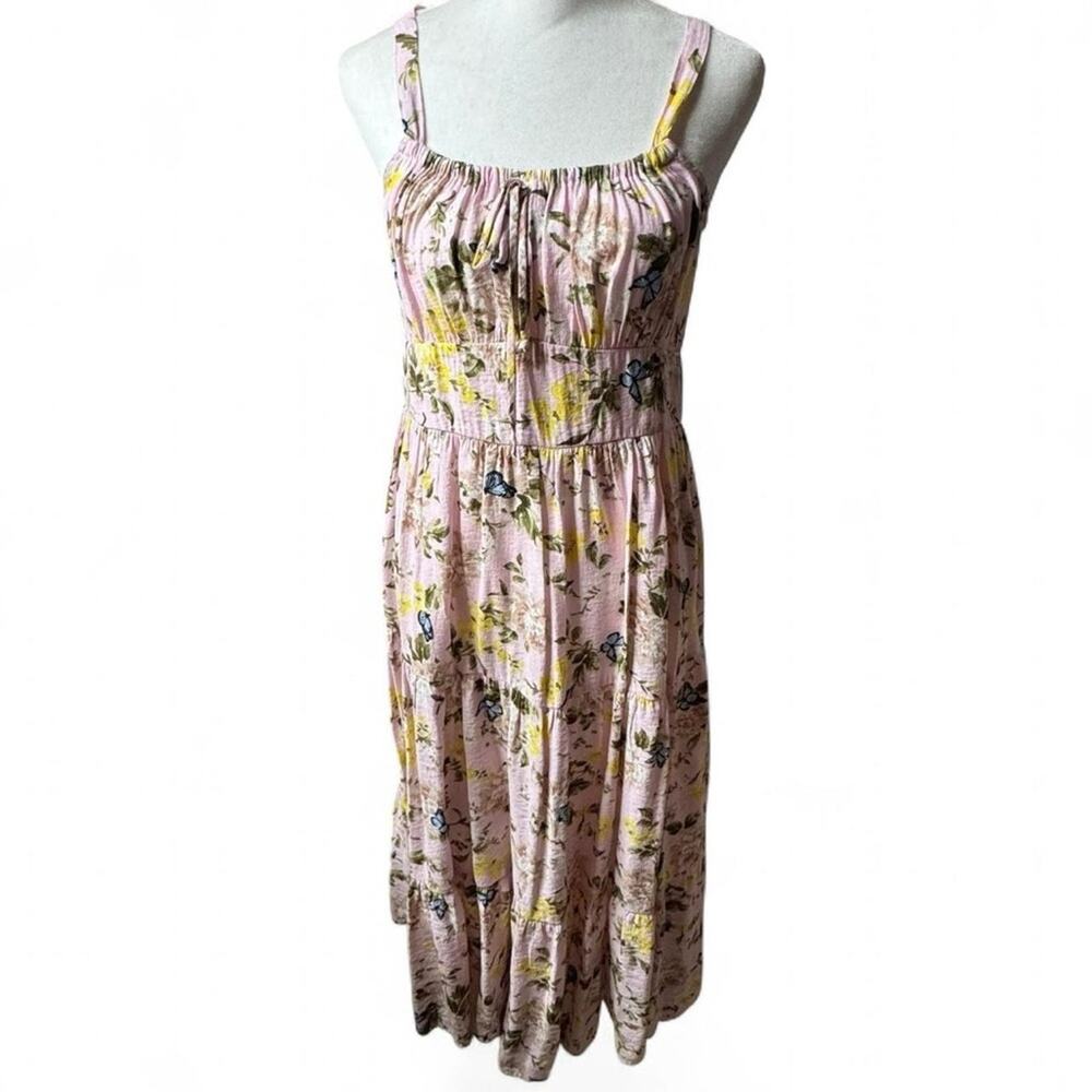 INC International Concepts Butterfly Floral Tiered Midi Dress - Size 4